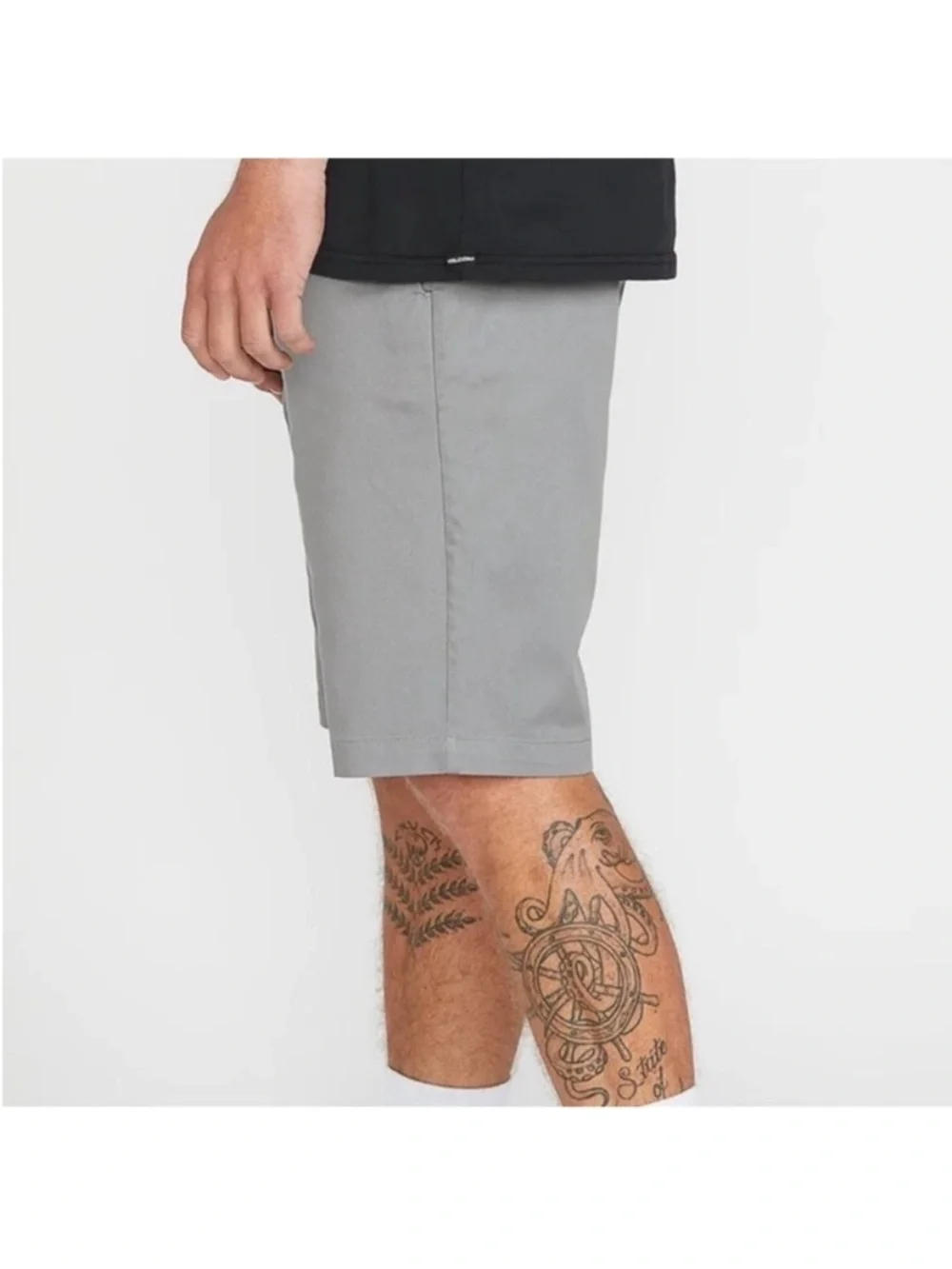 Volcom 40 Shorts VMonty Chino Stretch in Moonbeam Gray 22” pockets NWT
